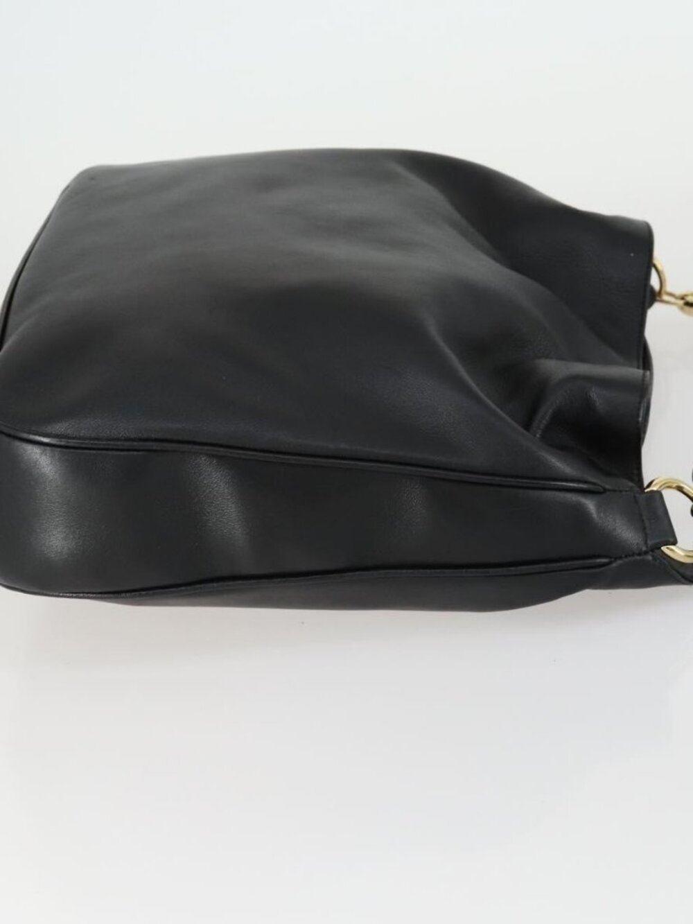 Authentic GUCCI Bamboo Shoulder Bag Leather 2way Black Gold 001 1577 - Picture 11 of 16